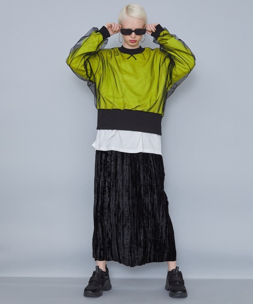 casane（カサネ）の「シアーレイアードプルオーバー（スウェット・レディース・ブラック/パープル/イエロー・FREE）」の22枚目の写真