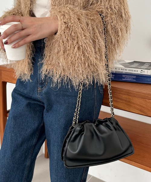 DISCOAT（ディスコート）の「チェーンドロストミニショルダー（ショルダーバッグ・レディース・ブラック/パープル/シルバー・FREE）」の2枚目の写真