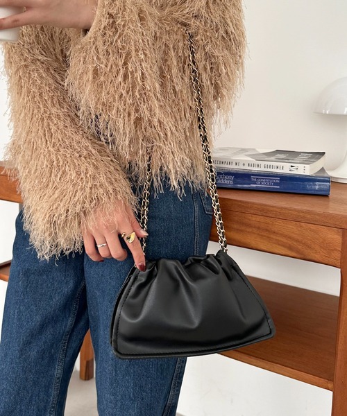 DISCOAT（ディスコート）の「チェーンドロストミニショルダー（ショルダーバッグ・レディース・ブラック/パープル/シルバー・FREE）」の4枚目の写真