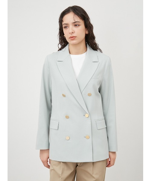 Mila Owen（ミラオーウェン）の「金釦ダブルブレストオーバージャケット（テーラードジャケット・レディース・ネイビー/ミント/アイボリー・FREE）」の16枚目の写真
