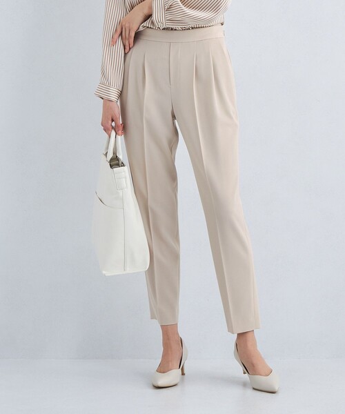 green label relaxing（グリーンレーベルリラクシング）の「サラフール テーパード パンツ -マシンウォッシャブル・ストレッチ・防シワ・UVカット-◇No06◇（スラックス・レディース・ライトグレー/ブラック/ネイビー/ベージュ・34/46/44/42/40/38/36）」の4枚目の写真