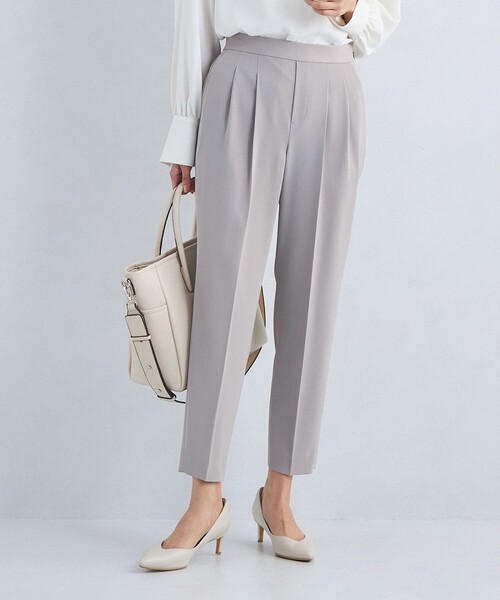 green label relaxing（グリーンレーベルリラクシング）の「サラフール テーパード パンツ -マシンウォッシャブル・ストレッチ・防シワ・UVカット-◇No06◇（スラックス・レディース・ライトグレー/ブラック/ネイビー/ベージュ・34/46/44/42/40/38/36）」の3枚目の写真