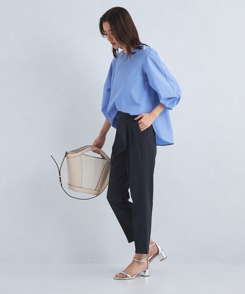 green label relaxing（グリーンレーベルリラクシング）の「サラフール テーパード パンツ -マシンウォッシャブル・ストレッチ・防シワ・UVカット-◇No06◇（スラックス・レディース・ライトグレー/ブラック/ネイビー/ベージュ・34/46/44/42/40/38/36）」の8枚目の写真