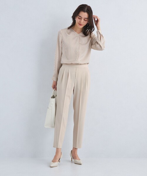 green label relaxing（グリーンレーベルリラクシング）の「サラフール テーパード パンツ -マシンウォッシャブル・ストレッチ・防シワ・UVカット-◇No06◇（スラックス・レディース・ライトグレー/ブラック/ネイビー/ベージュ・34/46/44/42/40/38/36）」の11枚目の写真