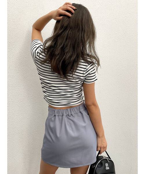 GYDA（ジェイダ）の「2WAYバインダーショートトップス（Tシャツ/カットソー・レディース・ブラック/ミント/オフホワイト/その他1・FREE）」の9枚目の写真