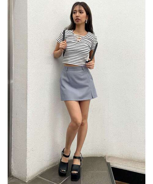 GYDA（ジェイダ）の「2WAYバインダーショートトップス（Tシャツ/カットソー・レディース・ブラック/ミント/オフホワイト/その他1・FREE）」の10枚目の写真