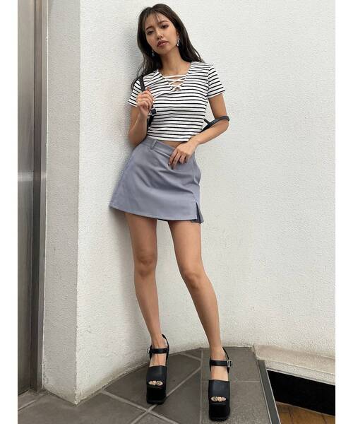 GYDA（ジェイダ）の「2WAYバインダーショートトップス（Tシャツ/カットソー・レディース・ブラック/ミント/オフホワイト/その他1・FREE）」の12枚目の写真