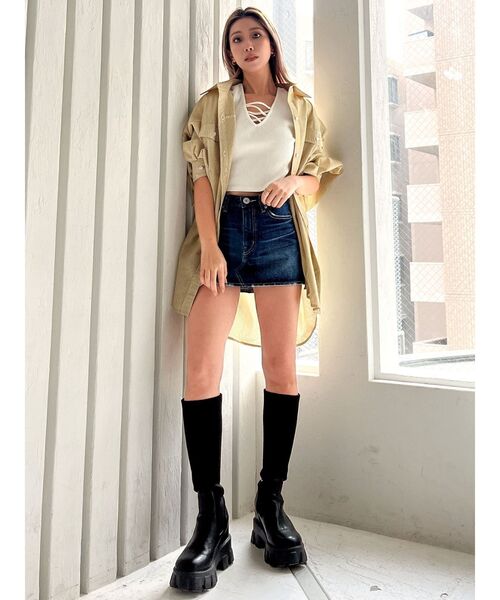 GYDA（ジェイダ）の「2WAYバインダーショートトップス（Tシャツ/カットソー・レディース・ブラック/ミント/オフホワイト/その他1・FREE）」の16枚目の写真