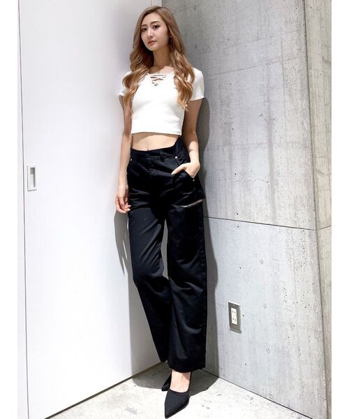 GYDA（ジェイダ）の「2WAYバインダーショートトップス（Tシャツ/カットソー・レディース・ブラック/ミント/オフホワイト/その他1・FREE）」の19枚目の写真