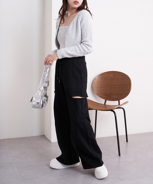 Chico（チコ）の「【2024SS】サイドスリットスウェットワイドパンツ（スウェットパンツ・レディース・ホワイト/グレー/ブラック・FREE）」の19枚目の写真