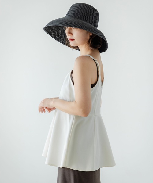 rectangle（レクタングル）の「ペプラムフレアキャミソール（キャミソール・レディース・ブラック/アイボリー・FREE）」の19枚目の写真