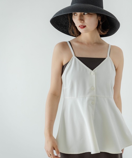 rectangle（レクタングル）の「ペプラムフレアキャミソール（キャミソール・レディース・ブラック/アイボリー・FREE）」の21枚目の写真