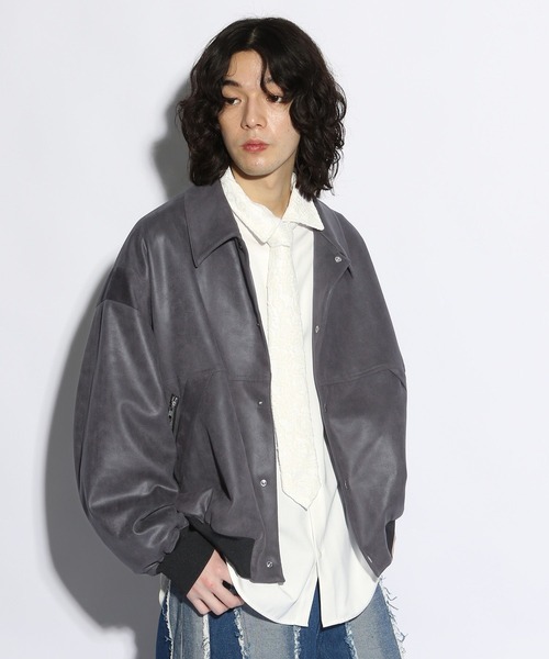 HARE（ハレ）の「〇A-2レザーブルゾン(HARE)（ブルゾン・メンズ・ブラック/グレー・FREE）」の2枚目の写真