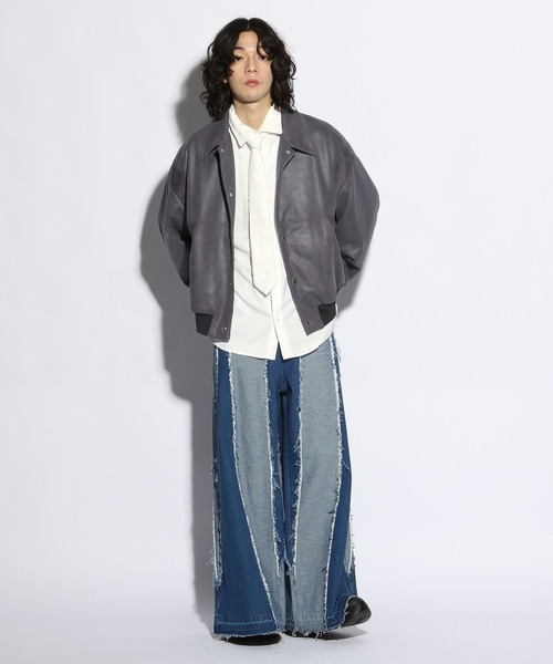 HARE（ハレ）の「〇A-2レザーブルゾン(HARE)（ブルゾン・メンズ・ブラック/グレー・FREE）」の5枚目の写真