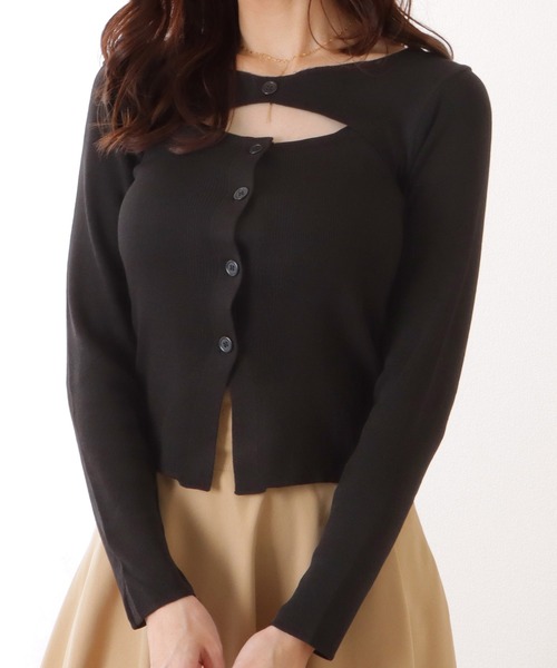 Lace Ladies(レースレディース)の「フロント ボタン カットアウト デザイン トップス(その他トップス・レディース・ブラック/ブラウン・FREE)」の13枚目の写真