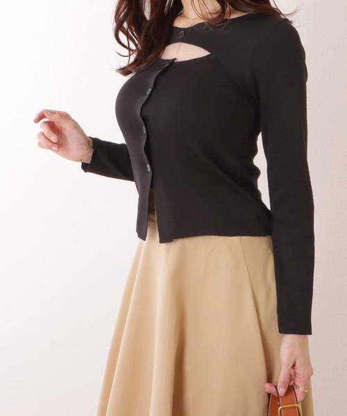 Lace Ladies(レースレディース)の「フロント ボタン カットアウト デザイン トップス(その他トップス・レディース・ブラック/ブラウン・FREE)」の14枚目の写真