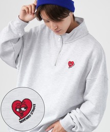 SIDEWAY STANCE（サイドウェイスタンス）の「【SIDEWAY STANCE】ワンポイント 刺しゅう スウェット ハーフジップトレーナー（スウェット）」