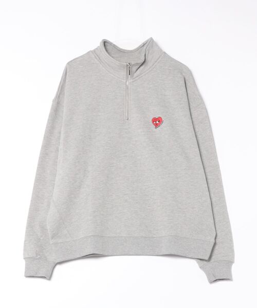 SIDEWAY STANCE（サイドウェイスタンス）の「【SIDEWAY STANCE】ワンポイント 刺しゅう スウェット ハーフジップトレーナー（スウェット・メンズ・グレー/ブラック/ブラック系/グレー系/ライトグレー/ライトグレー系/ブラック系1/ネイビー系1/グレー系1/ネイビー/ネイビー系・MEDIUM/LARGE/X-LARGE/SMALL）」の7枚目の写真