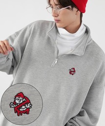 SIDEWAY STANCE（サイドウェイスタンス）の「【SIDEWAY STANCE】ワンポイント 刺しゅう スウェット ハーフジップトレーナー（スウェット）」