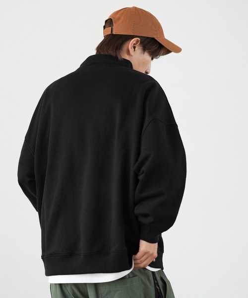 SIDEWAY STANCE（サイドウェイスタンス）の「【SIDEWAY STANCE】ワンポイント 刺しゅう スウェット ハーフジップトレーナー（スウェット・メンズ・グレー/ブラック/ブラック系/グレー系/ライトグレー/ライトグレー系/ブラック系1/ネイビー系1/グレー系1/ネイビー/ネイビー系・MEDIUM/LARGE/X-LARGE/SMALL）」の13枚目の写真