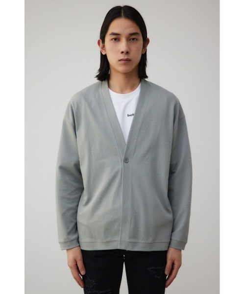 AZUL by moussy(アズールバイマウジー)の「ツイルワンボタンカーディガン(カーディガン/ボレロ・メンズ・ライトグレー/ブラック・FREE)」の7枚目の写真