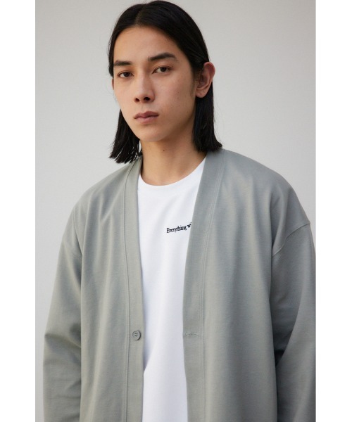 AZUL by moussy(アズールバイマウジー)の「ツイルワンボタンカーディガン(カーディガン/ボレロ・メンズ・ライトグレー/ブラック・FREE)」の5枚目の写真