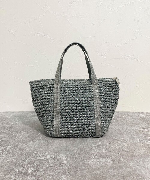 fredy emue（フレディエミュ）の「ラメテープペーパートートバッグ（トートバッグ・レディース・ベージュ/グレー/ブラック・FREE）」の12枚目の写真