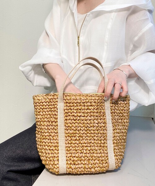 fredy emue（フレディエミュ）の「ラメテープペーパートートバッグ（トートバッグ・レディース・ベージュ/グレー/ブラック・FREE）」の20枚目の写真