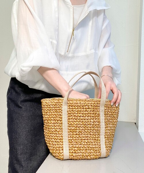 fredy emue（フレディエミュ）の「ラメテープペーパートートバッグ（トートバッグ・レディース・ベージュ/グレー/ブラック・FREE）」の21枚目の写真