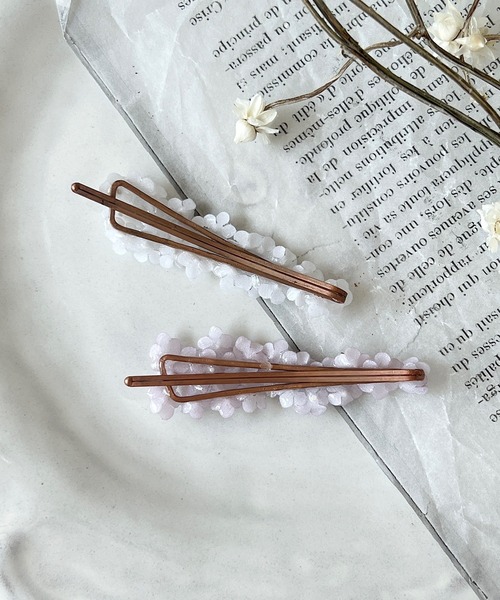 m.soeur（エムスール）の「ランタナのクリアヘアピン（ヘアピン・レディース・ホワイト/ピンク・FREE）」の7枚目の写真