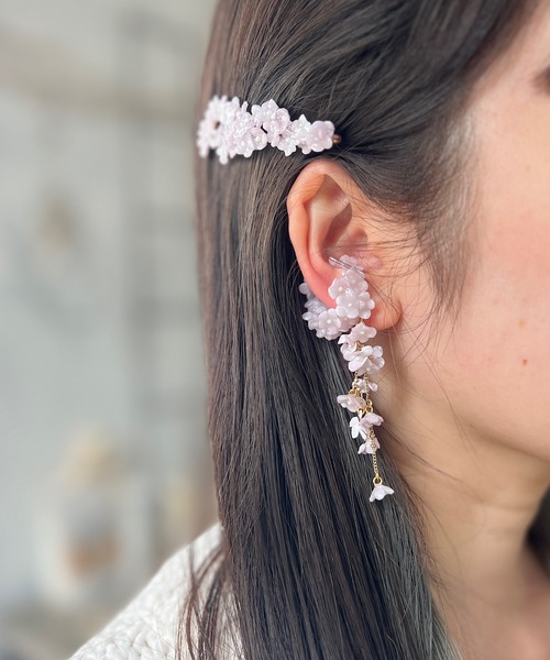 m.soeur（エムスール）の「ランタナのクリアヘアピン（ヘアピン・レディース・ホワイト/ピンク・FREE）」の5枚目の写真