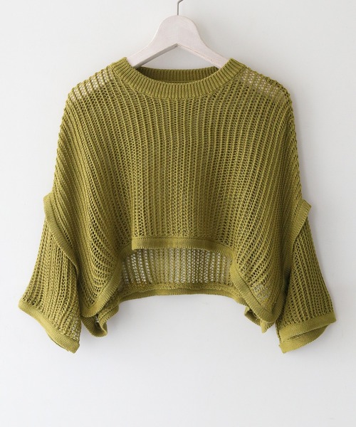 cheriella(シェリエラ)の「【cheriella】メッシュショートトップス MESH SHORT TOPS(ニット/セーター・レディース・カーキ/ブルー/ブラック/アイボリー・M)」の12枚目の写真