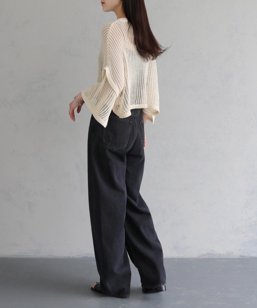 cheriella(シェリエラ)の「【cheriella】メッシュショートトップス MESH SHORT TOPS(ニット/セーター・レディース・カーキ/ブルー/ブラック/アイボリー・M)」の17枚目の写真