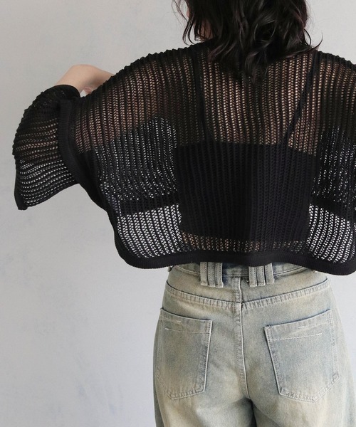 cheriella(シェリエラ)の「【cheriella】メッシュショートトップス MESH SHORT TOPS(ニット/セーター・レディース・カーキ/ブルー/ブラック/アイボリー・M)」の22枚目の写真