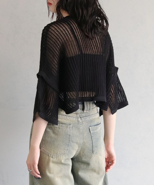 cheriella(シェリエラ)の「【cheriella】メッシュショートトップス MESH SHORT TOPS(ニット/セーター・レディース・カーキ/ブルー/ブラック/アイボリー・M)」の21枚目の写真