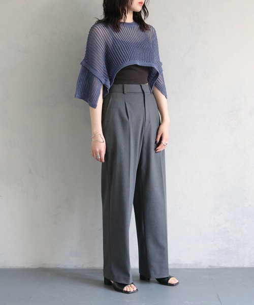 cheriella(シェリエラ)の「【cheriella】メッシュショートトップス MESH SHORT TOPS(ニット/セーター・レディース・カーキ/ブルー/ブラック/アイボリー・M)」の8枚目の写真