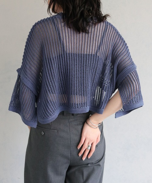 cheriella(シェリエラ)の「【cheriella】メッシュショートトップス MESH SHORT TOPS(ニット/セーター・レディース・カーキ/ブルー/ブラック/アイボリー・M)」の6枚目の写真