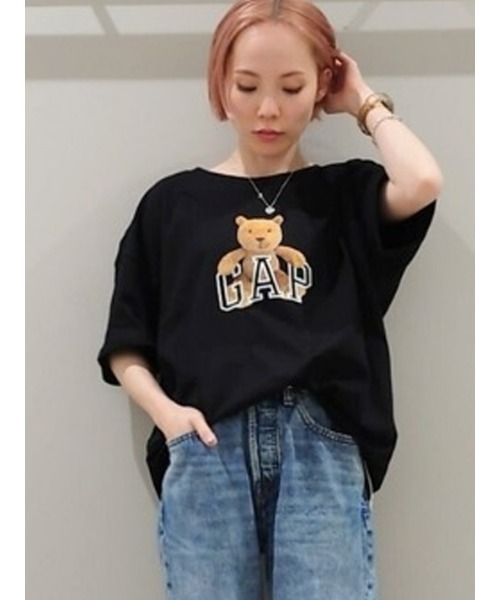   ロゴ グラフィック ブラック コットン Tシャツ オーガニックコットン ブラナンベア ロゴ グラフィックTシャツ