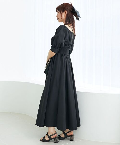 MAJESTIC LEGON（マジェスティックレゴン）の「前後2wayシャーリングワンピース（ワンピース・レディース・ブラック/アイボリー/ライトグレー・MEDIUM）」の22枚目の写真