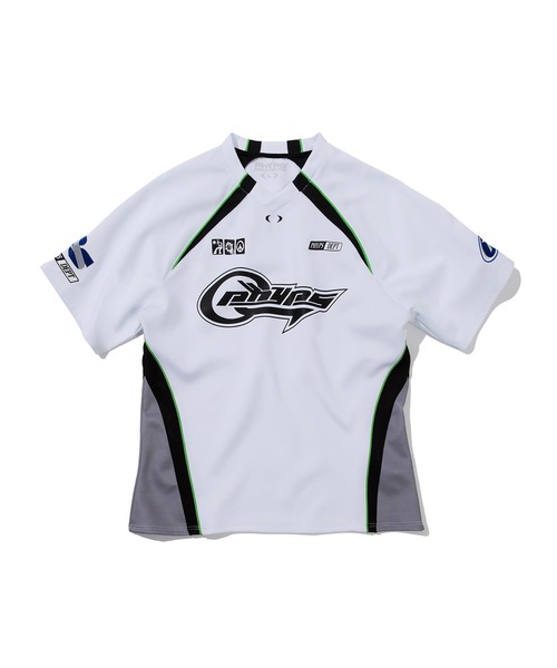 PHYPS(フィジカルエデュケーションデパートメント)の「PHYPS メッシュ モーターサイクル ラグラン SS(Tシャツ/カットソー・メンズ・ホワイト/ブラック・L/M/XS)」の1枚目の写真