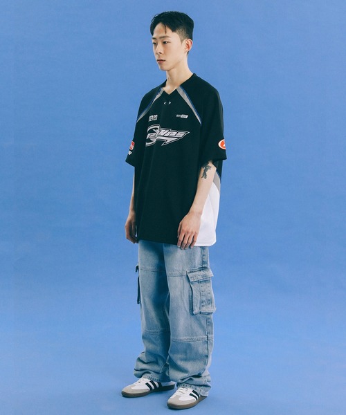 PHYPS(フィジカルエデュケーションデパートメント)の「PHYPS メッシュ モーターサイクル ラグラン SS(Tシャツ/カットソー・メンズ・ホワイト/ブラック・L/M/XS)」の4枚目の写真