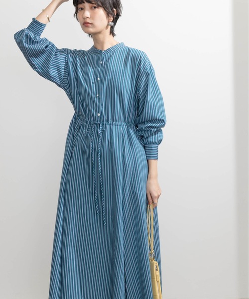 Eimee Law（エイミーロウ）の「ストライプシャツワンピース（シャツワンピース・レディース・ダークグリーン/ブルー/ライトグレー・38）」の22枚目の写真