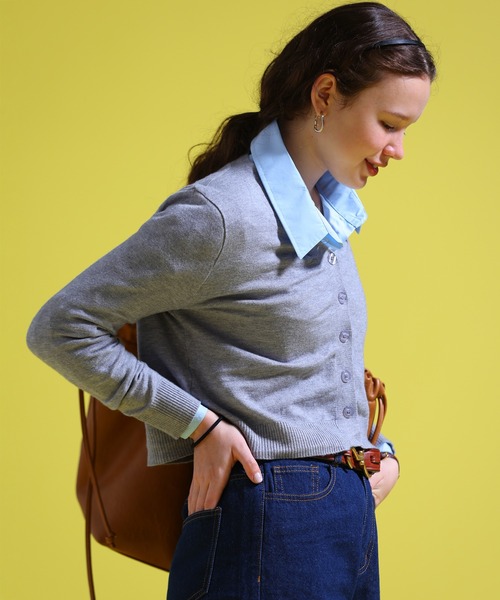 sara&cake(サラアンドケイク)の「Vネックカーディガン(カーディガン/ボレロ・レディース・ブルー系/ピンク系/ベージュ系/ホワイト/グレー系・FREE)」の18枚目の写真