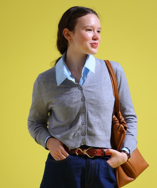 sara&cake(サラアンドケイク)の「Vネックカーディガン(カーディガン/ボレロ・レディース・ブルー系/ピンク系/ベージュ系/ホワイト/グレー系・FREE)」の17枚目の写真