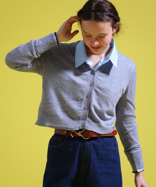 sara&cake(サラアンドケイク)の「Vネックカーディガン(カーディガン/ボレロ・レディース・ブルー系/ピンク系/ベージュ系/ホワイト/グレー系・FREE)」の15枚目の写真