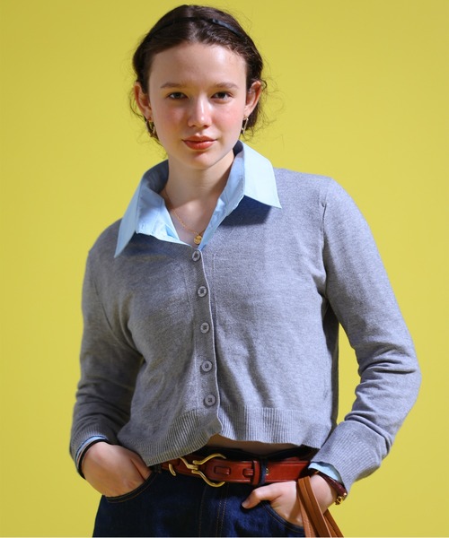 sara&cake(サラアンドケイク)の「Vネックカーディガン(カーディガン/ボレロ・レディース・ブルー系/ピンク系/ベージュ系/ホワイト/グレー系・FREE)」の14枚目の写真