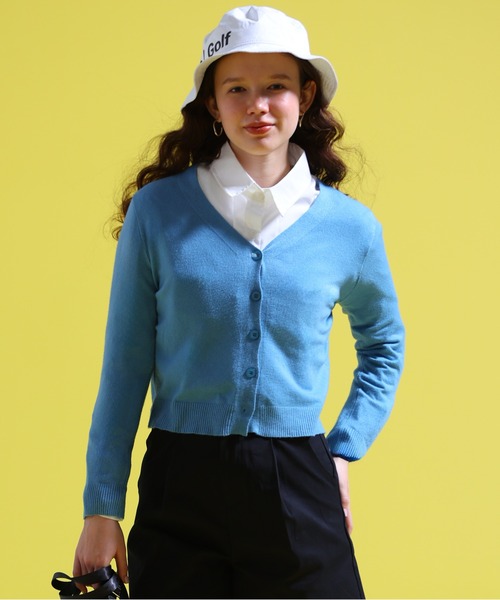 sara&cake(サラアンドケイク)の「Vネックカーディガン(カーディガン/ボレロ・レディース・ブルー系/ピンク系/ベージュ系/ホワイト/グレー系・FREE)」の9枚目の写真