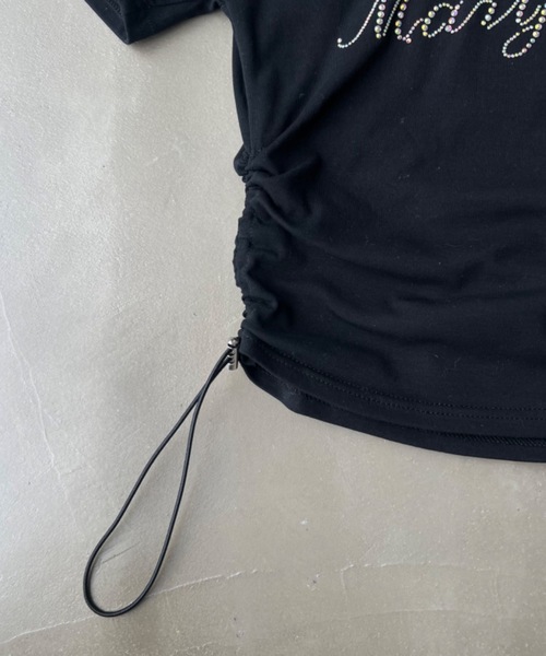 SHAGGIE（シャギー）の「サイドシャーリングオーロラフィットミニTEEシャツ（Tシャツ/カットソー・レディース・ホワイト/ブラック/チャコールグレー・FREE）」の13枚目の写真