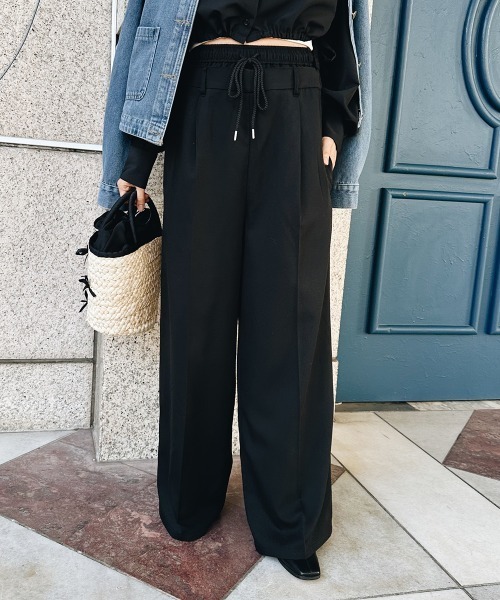 ダブルウエストストレートパンツ（デニムパンツ）｜esutoreja（エストレジャ）
