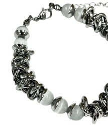 XU（エックスユー）の「【Never mind the XU】stone chain bracelet / 【ネバーマインド ザ エックスユー】ストーンチェーンブレスレットシルバーブレスレット（ブレスレット）」